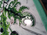 Thistle - grouting the leaves